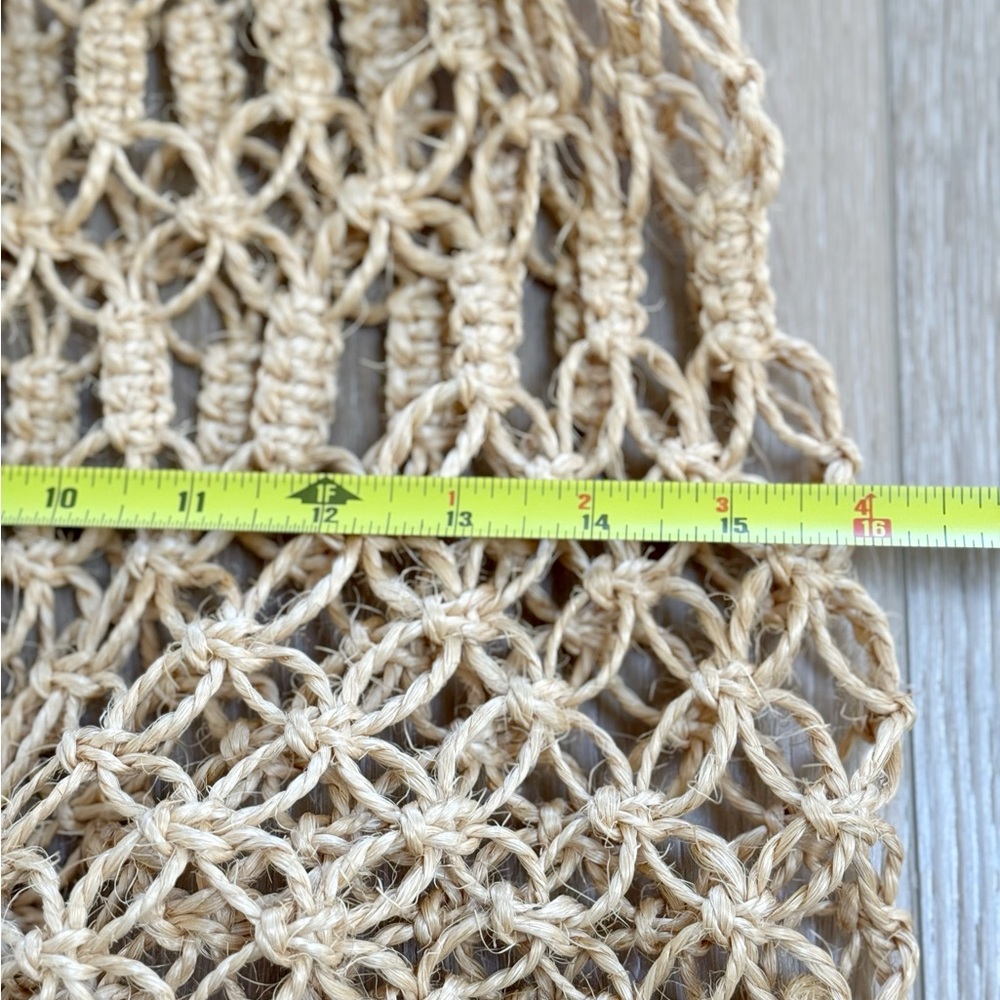 Handmade Hollow Out Macramé Beach Jute Woven Tote Bag Farmers Market Bag - Picture 8 of 10